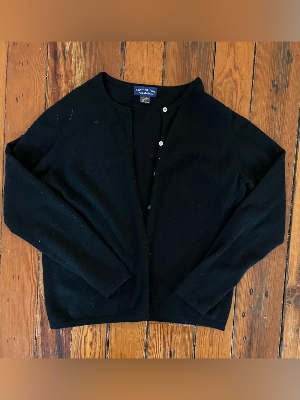 Charter Club 100% Cashmere Cardigan Black Size M